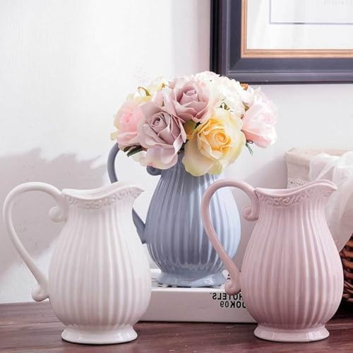 Mobestech Grey Ceramic Dried Flower Vase Home Decor