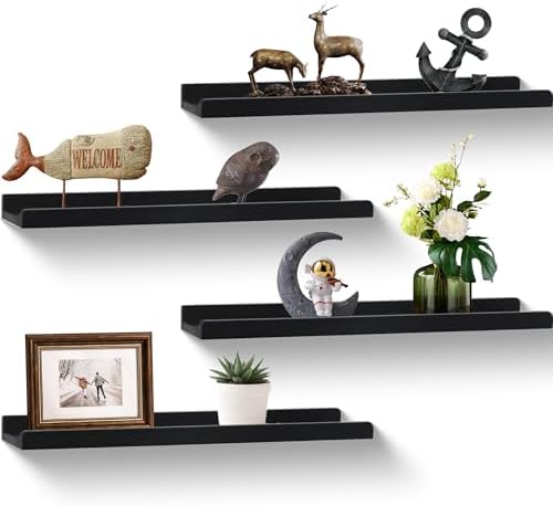 Modern Floating Shelf Set of 4 24 Inch Wall Mount Picture Ledge Display