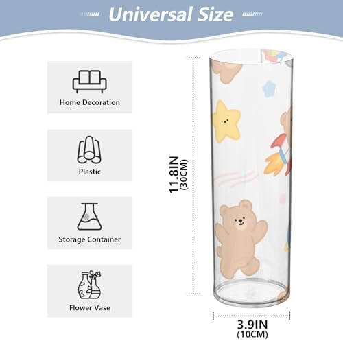 Cartoon Cute Brown Bear Plastic Vase 118x39 Inch