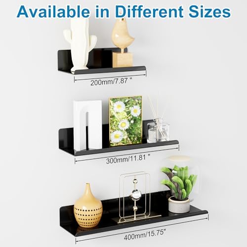 SAYAYO Black Floating Shelves for Wall Storage 2pcs