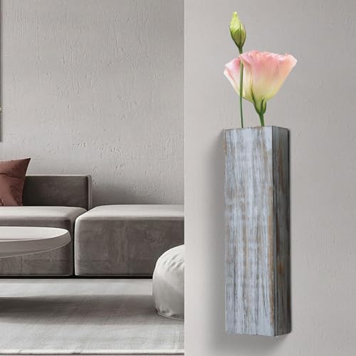 Wood Wall Planter for Indoor Plants and Dried Flowers