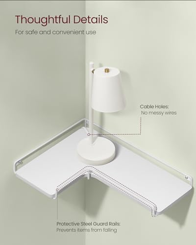VASAGLE Corner Shelf Wall Mount Set of 2 Cloud White