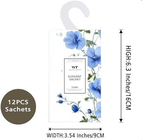 WEALD TRIBE 12 Pack Linen Scented Sachets for Closet Drawer Deodorizer