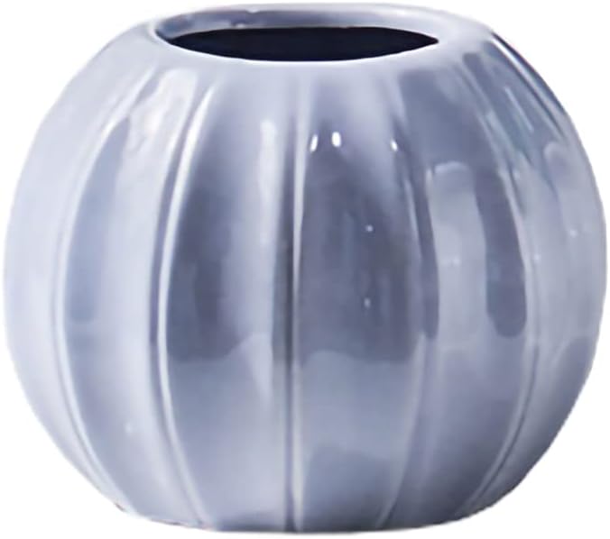 WAIT FLY Creative Pumpkin Shape Ceramic Vase Purple
