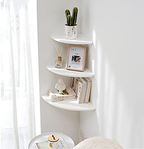 White Corner Shelf with Round End Set of 2