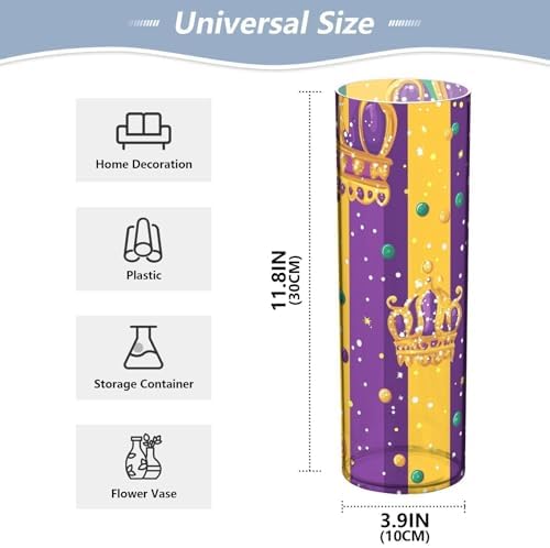 Mardi Gras Purple Green Hurricane Vase 118 x 39 Inch