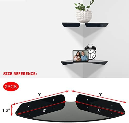 Cosmos Floating Corner Shelves Wall Mount 2 Pcs Black
