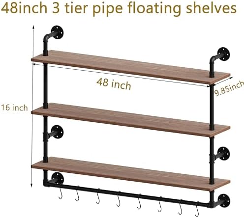 ROGMARS 3 Tier Floating Shelving for Kitchen Living Room