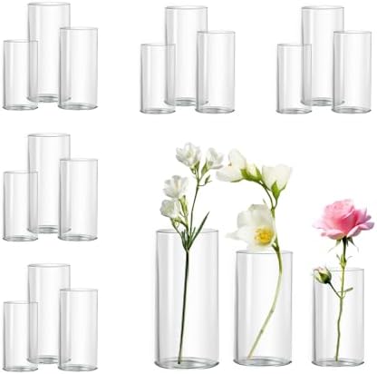 Zomiol Glass Cylinder Vase Set of 18 for Centerpieces