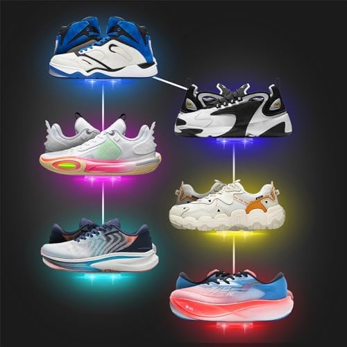 6Pcs Floating Shoe Display Shelf with LED Lights