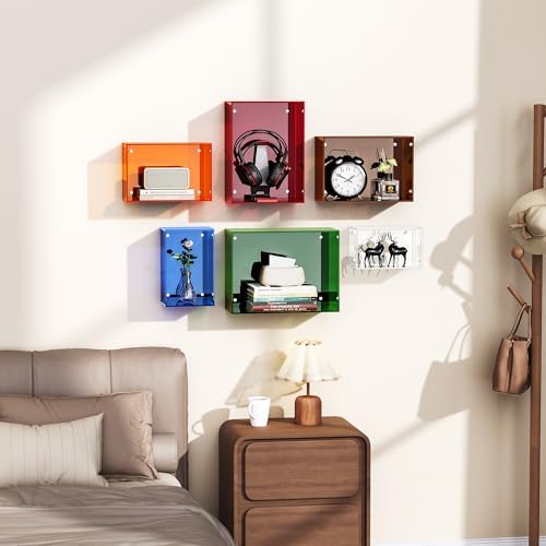 Dewrhiixe Acrylic Floating Shelves Set of 6
