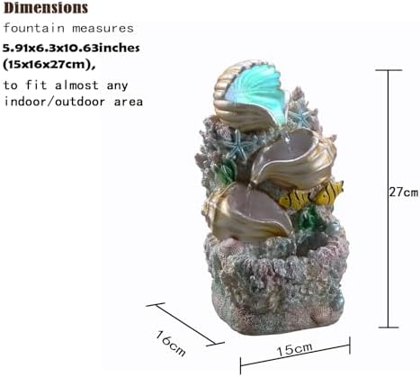 GOSSI Themed Coral Shell Fountain with LED Lights