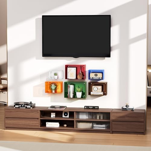 Dewrhiixe Acrylic Floating Shelves Set of 6