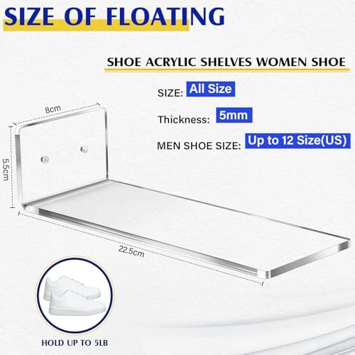 Treela 20 Pack Floating Shoe Shelves for Wall Display