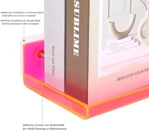 Neon Pink Floating Shelves Pack of 2