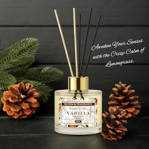 Bloom Fragrance 4oz Reed Diffuser with 6 Fiber Sticks Vanilla