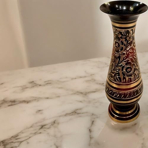 AKANKSHA ARTS 8 Inch Brass Decor Vase