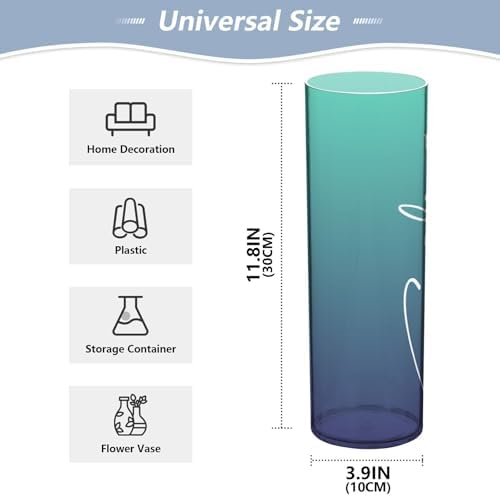 Custom Dark Teal Blue Gradient Vase for Centerpieces