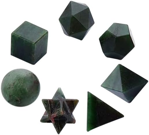 Green Jade Geometry Set of 7 Pieces Stones