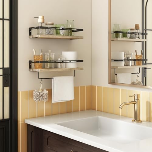 YGEOMER Floating Shelves for Bathroom Organizer Over Toilet
