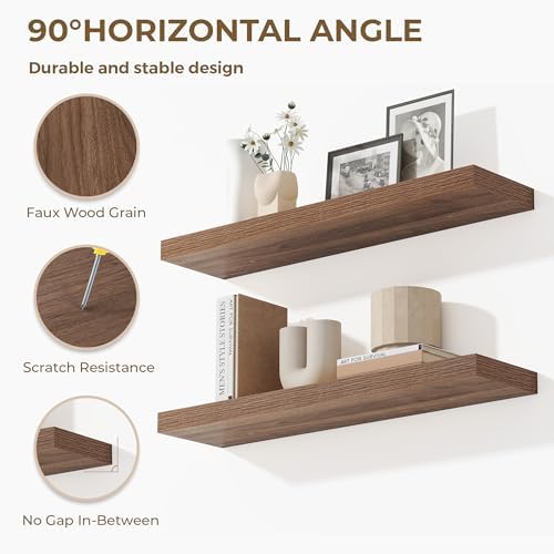 Dreamland 40 Inch Floating Shelves Set of 2 Walnut