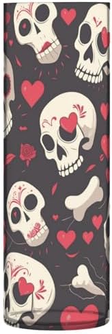 Skull Heart Valentine Plastic Cylinder Vase 118 x 39 Inch