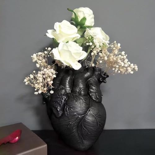 Gothic Heart Resin Vase for Flowers