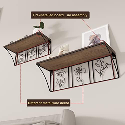 QUTREY Floating Shelves Set of 2 Minimalist Metal Wall Art
