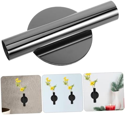 ABOOFAN 2Pcs Wall Mounted Metal Flower Vases No Drill Adhesive Installation