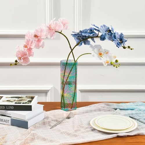 Tropical Palm Tree Peach and Gold Leaves Floating Candle Holder