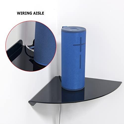 Cosmos Floating Corner Shelves Wall Mount 2 Pcs Black