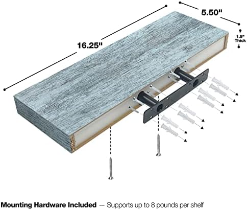 Sorbus Floating Shelves 3 Pack 16 Inch Blue Wall Shelves