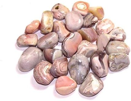 Tumbled Pink Botswana Agate Stones with Velvet Bag - 1 Inch Pieces 12 Pound