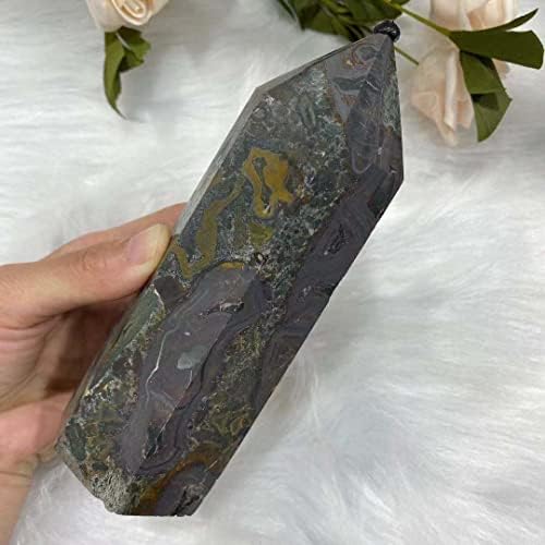 PEKMAR Natural Lily Crystal Quartz Obelisk for Home Decor