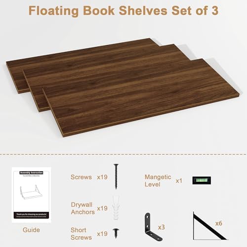 Fun Memories 40-Inch Floating Bookshelves Set of 3