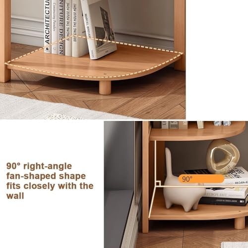Miusocal Rattan Corner Bookshelf 5 Tier Storage