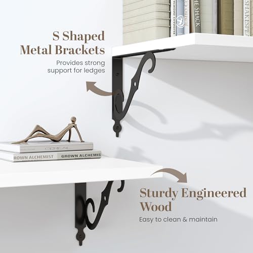 Fun Memories Floating Shelves Set of 2 24 Inch White