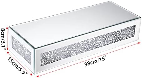 JUXYES Diamond Wall Floating Shelf Sparkle Glass Display Stand