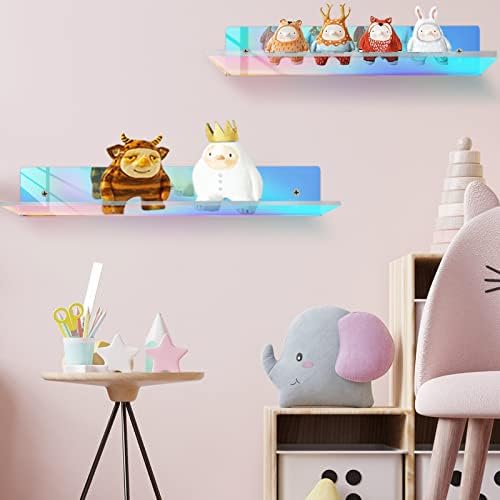 Iridescent Floating Acrylic Shelves 4 Pieces