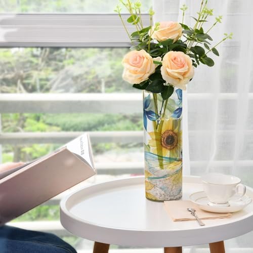 Watercolor Dragonfly Sunflower Floating Candle Holder