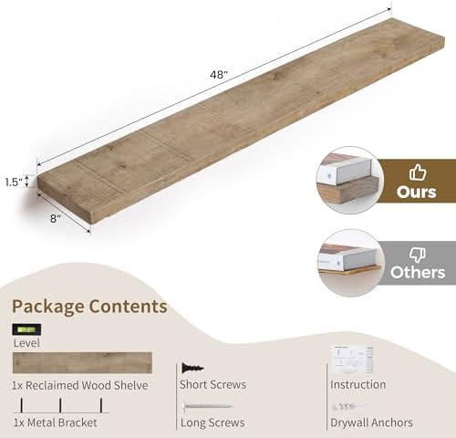 Rustic Floating Shelves 8 Inch Deep Farmhouse Style