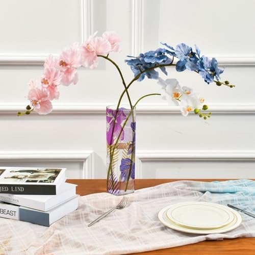 Floral Purple Plastic Hurricane Candle Holder 118 x 39 Inch