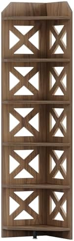 Tribesigns 708 Inch Corner Shelf 6 Tier Rustic Bookcase