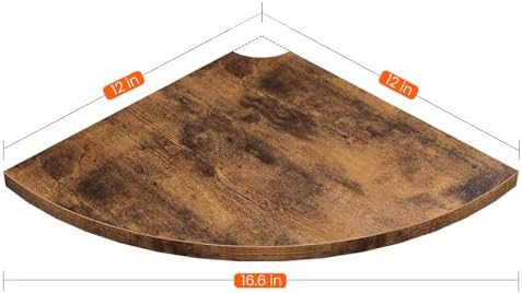 Homode Corner Wall Shelf Set of 4 Rustic Brown