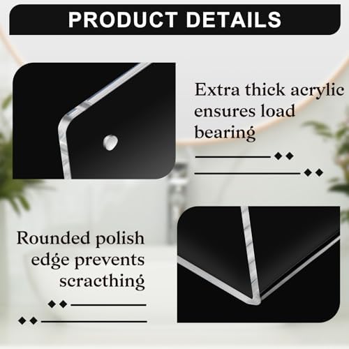 Wenqik 6-Pack Acrylic Floating Shelves for Wall Display