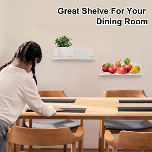 12 Pack Clear Acrylic Floating Shelves for Home Decor