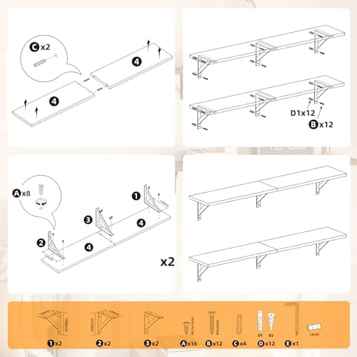 HOOBRO Floating Shelves Set of 2 30 Inch Wall Shelf