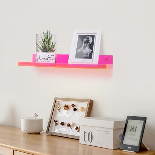 Neon Pink Floating Shelves Pack of 2