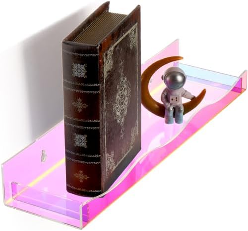 Hiceeden 4 Pack 15 Inch Iridescent Acrylic Floating Shelves