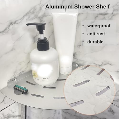 NUTNAPH Corner Shower Shelf Wall Mount Silver 1 pcs
